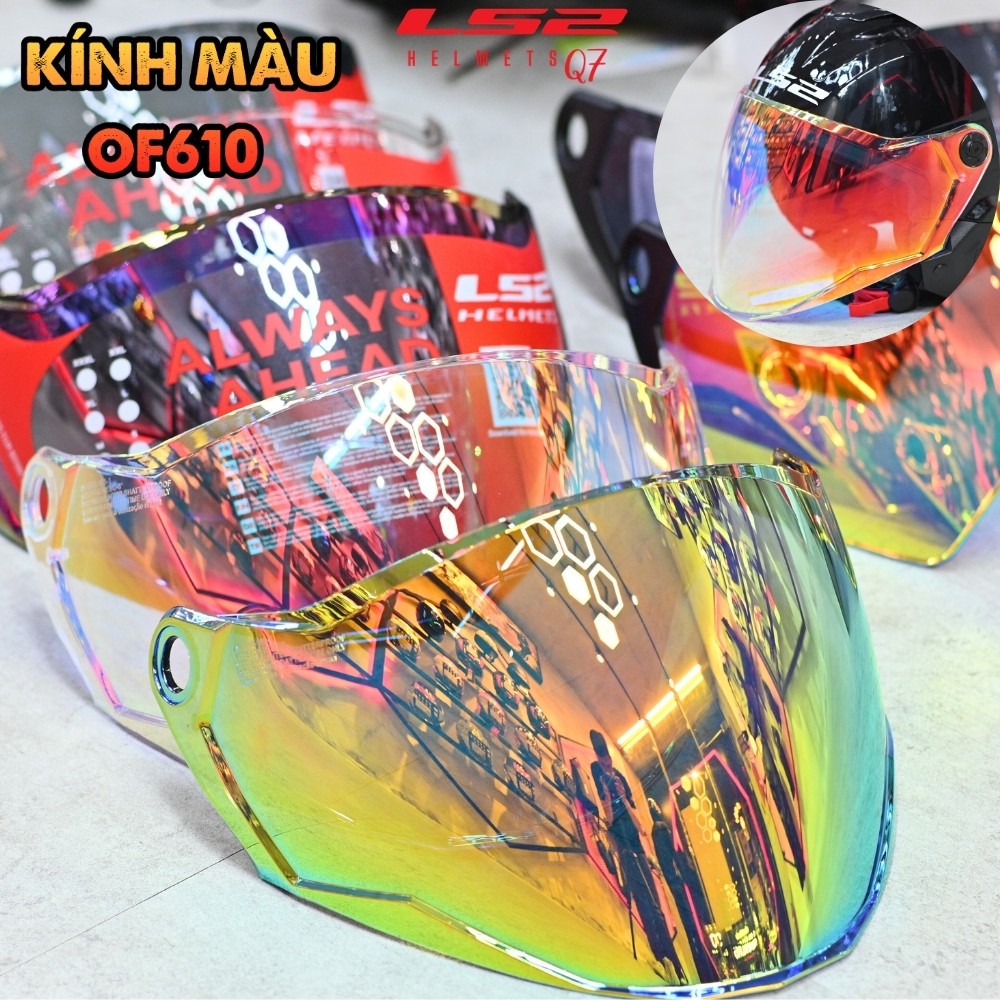 Kính Màu Gắn Mũ LS2 OF610 Light Kính Lửng Kính Dài