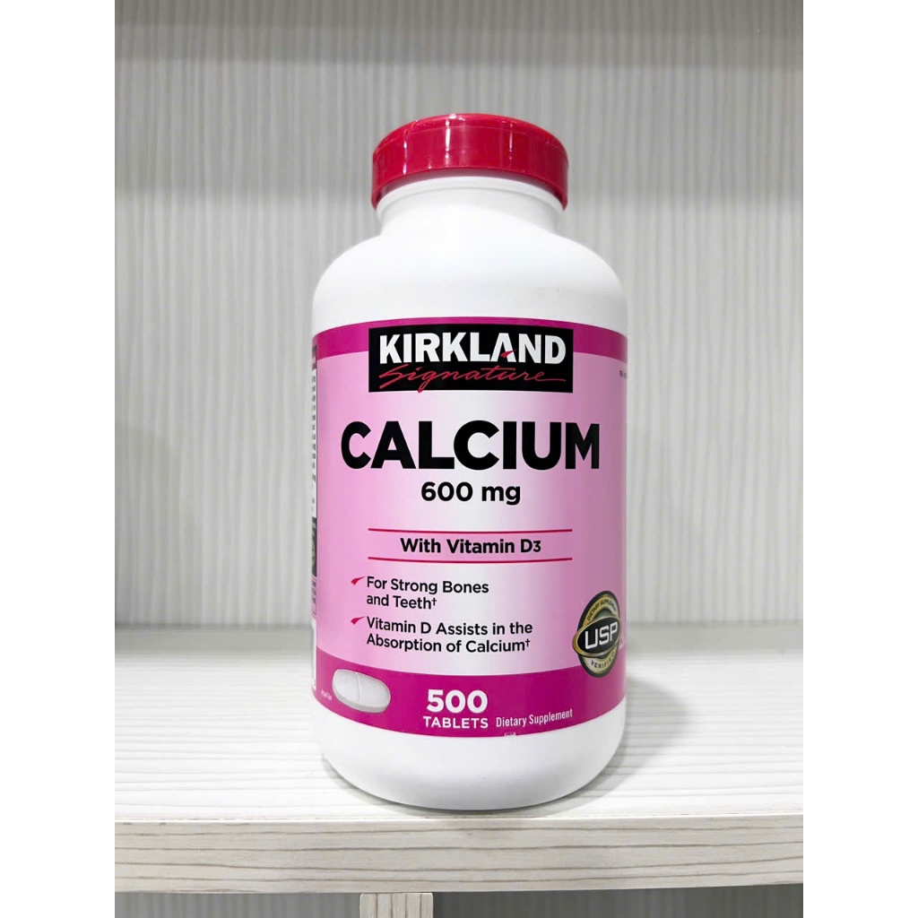 Canxi hồng Kirkland Calcium 600mg Vitamin D3 500viên- Bổ sung Canxi, ngừa loãng xương