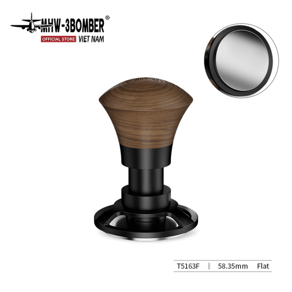 Tamper Trợ lực 58mm Armour MHW-3BOMBER | Tay Cầm Gỗ, 3 Lò Xo