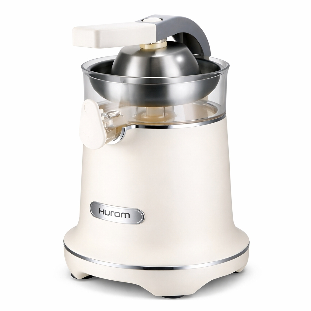 Máy vắt cam tự động Hurom CJ-B03FWH nội địa Hàn, máy ép cam điện cao cấp công suất 170W màu kem