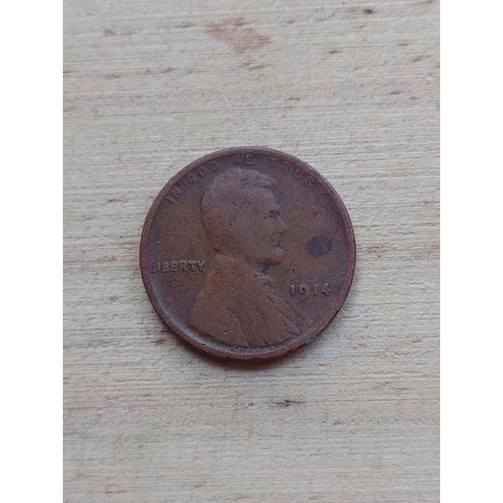 Sưu tầm 1 xu cổ 1 Cent của Mỹ 1914 (Tặng kèm 1 Holder kẹp xu)