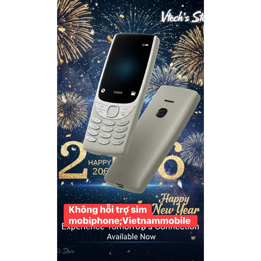 Nokia 8210 4G không hỗ trợ SIM MobiFone – Máy 2 SIM 4G Chính Hãng