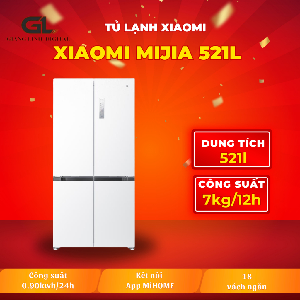 Tủ lạnh Xiaomi Mijia 521L, 4 cửa, làm lạnh nhanh, tiết kiệm điện