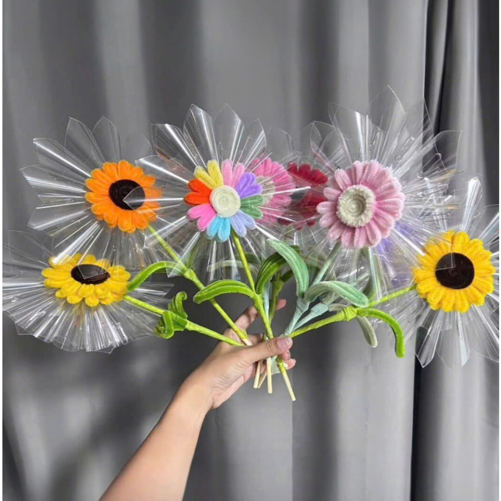 giấy kính, bìa kính cứng làm hoa tiền 8/3, giấy kính gói hoa làm quà tặng, đã cắt sẵn tiện lợi