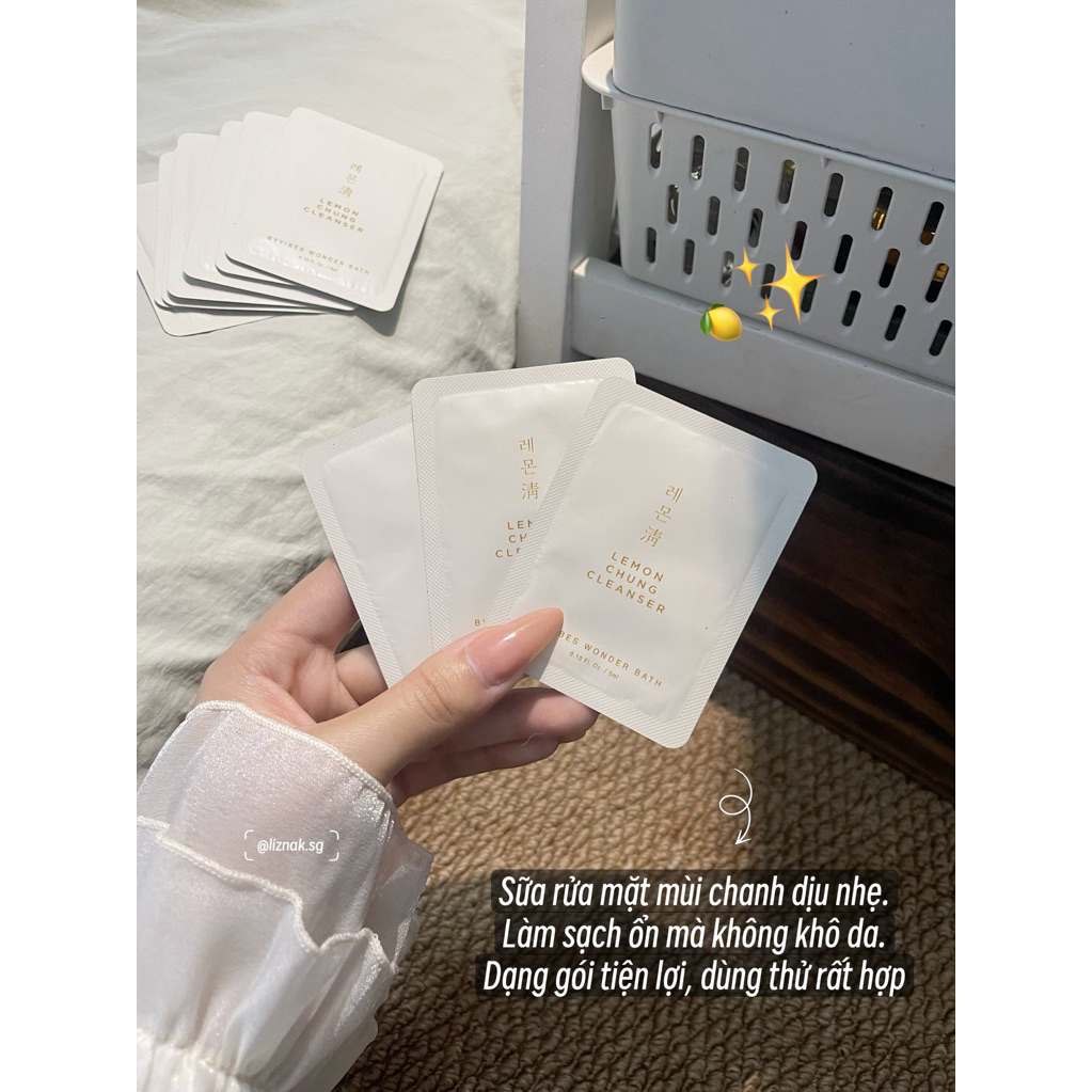 Hộp 10 Gói Sữa Rửa Mặt Sample LEMON CHUNG CLEANSER Liznak