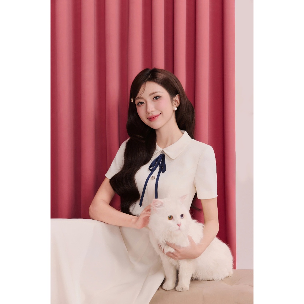 (Re:spring) Váy giả set tuýt sy cổ đá kèm nơ rời thanh lịch sang trọng thời trang Calie VX357 | BigBuy360 - bigbuy360.vn