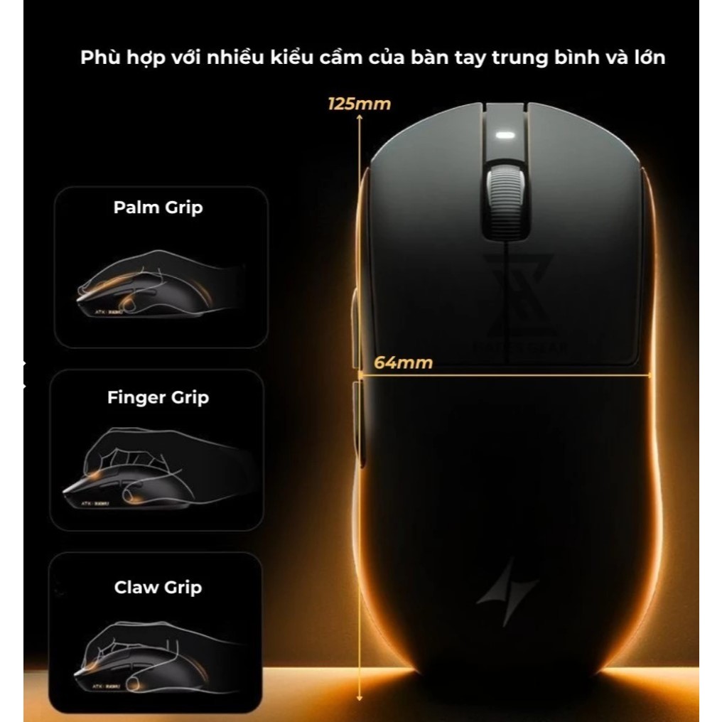 Chuột không dây ATK  A9 Bản tiêu chuẩn,Chuột Gaming siêu nhẹ Gia cực tốt, PAW3395 Realtek 8KHz Chính Hãng | BigBuy360 - bigbuy360.vn