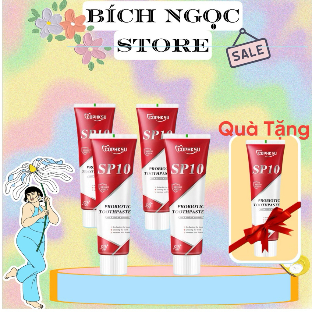 Kem đánh răng SP10 Probiotic 4 Tuýp tặng 1 Tuýp