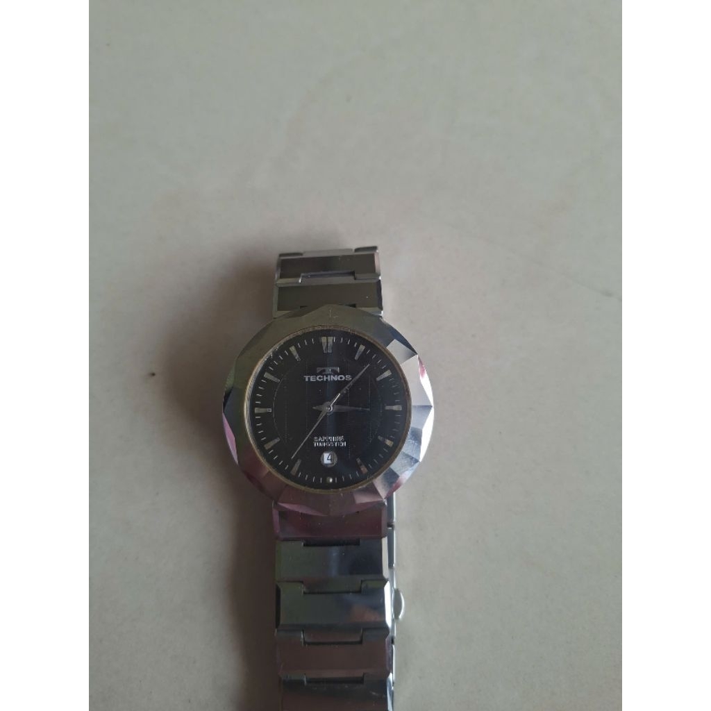Đồng hồ Nam thương hiệu Technos đá Tungsten máy Nhật chính hãng, size mặt 33-34, size tay 18,5. Mới 