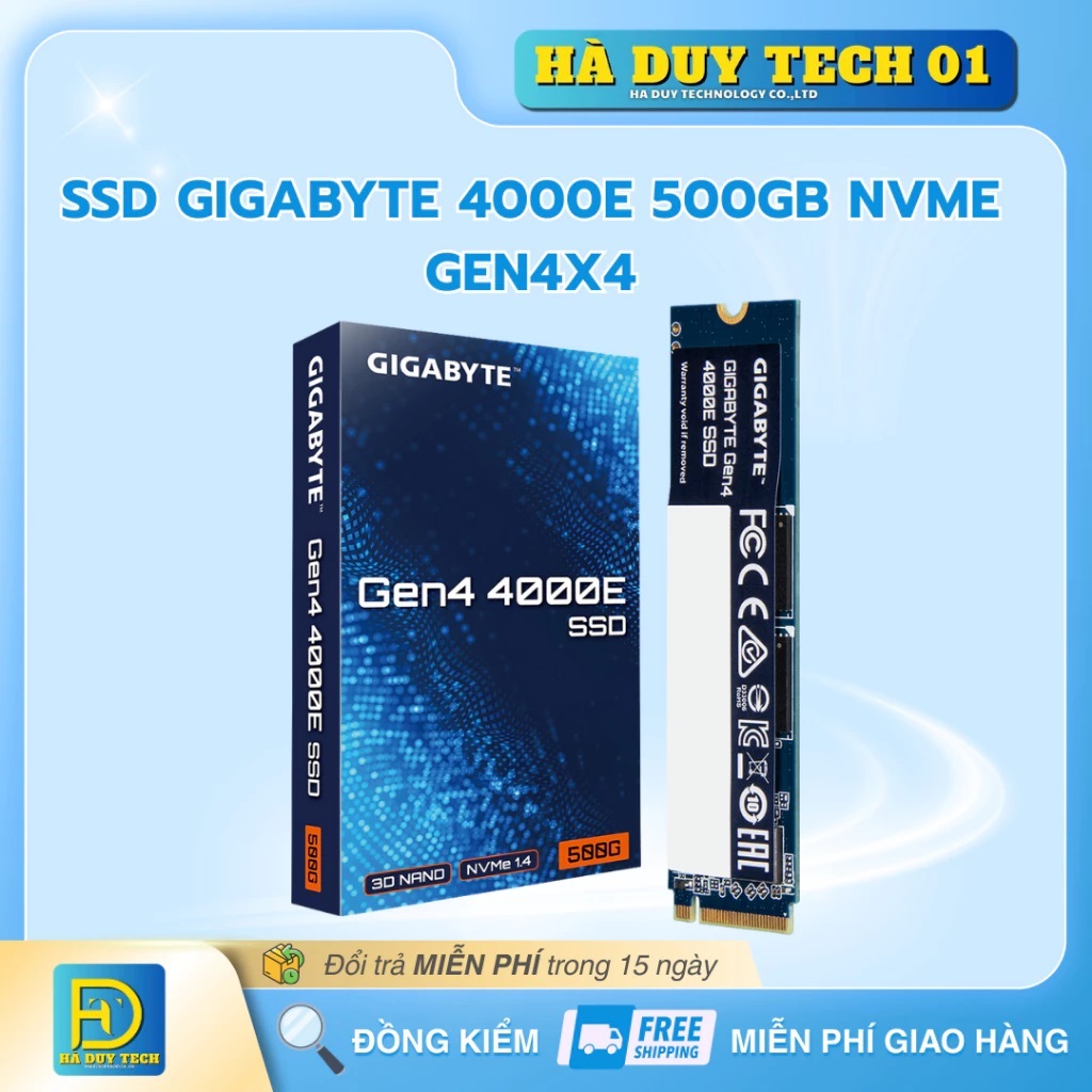 SSD GIGABYTE 4000E 500GB NVME GEN4x4 - Cam Kết Chính Hãng - BH 36T - Hà Duy Tech