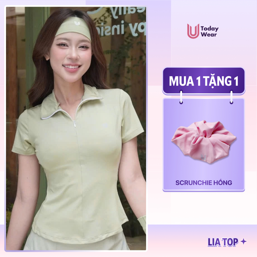[TẶNG 1 BĂNG ĐÔ] Áo thể thao cổ polo nữ Lia Top mặc tập gym yoga, chất liệu thoáng mát, thấm hút mồ hôi Today U Wear | BigBuy360 - bigbuy360.vn