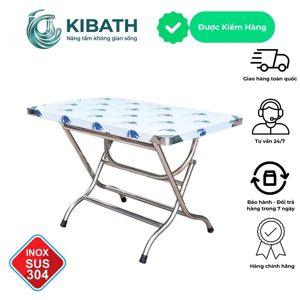 Bàn Inox Chữ Nhật Gấp Gọn, Bàn Trà Đá, Quán Ăn Gấp Gọn Tiện Lợi Nhiều Kích Thước