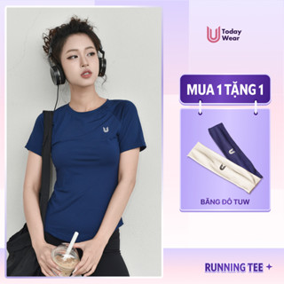 [TẶNG 1 BĂNG ĐÔ] Áo thun thể thao nữ BIGSIZE Running Tee tập gym yoga cổ tròn ngắn tay vải thoáng mát Today U Wear