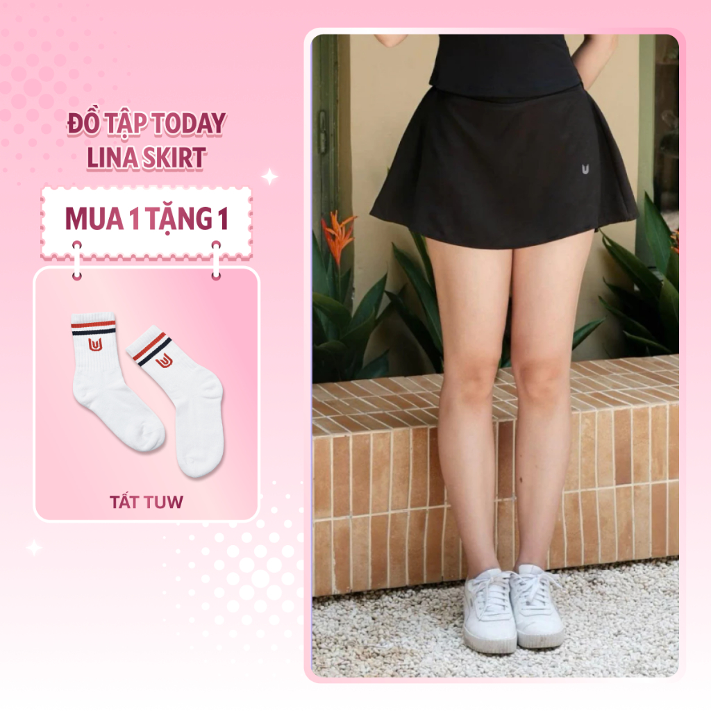 [TẶNG 1 ĐÔI TẤT] Chân váy thể thao nữ Lina Skirt chơi pickleball, cầu lông, tennis Today U Wear