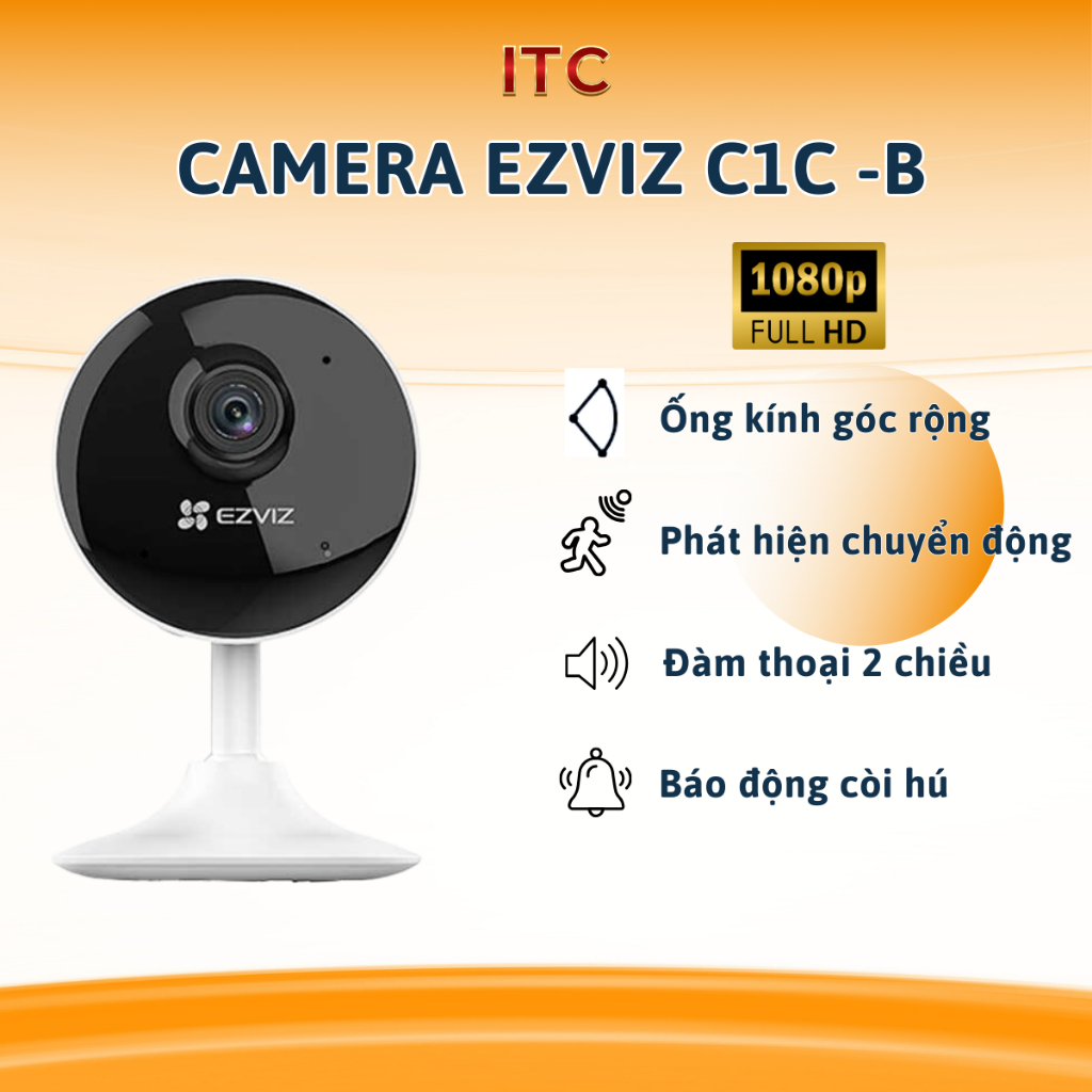 Camera wifi ezviz c1c-b 2MP Full HD 1080p - Góc nhìn rộng 130 độ - Chuẩn nén siêu cao H265