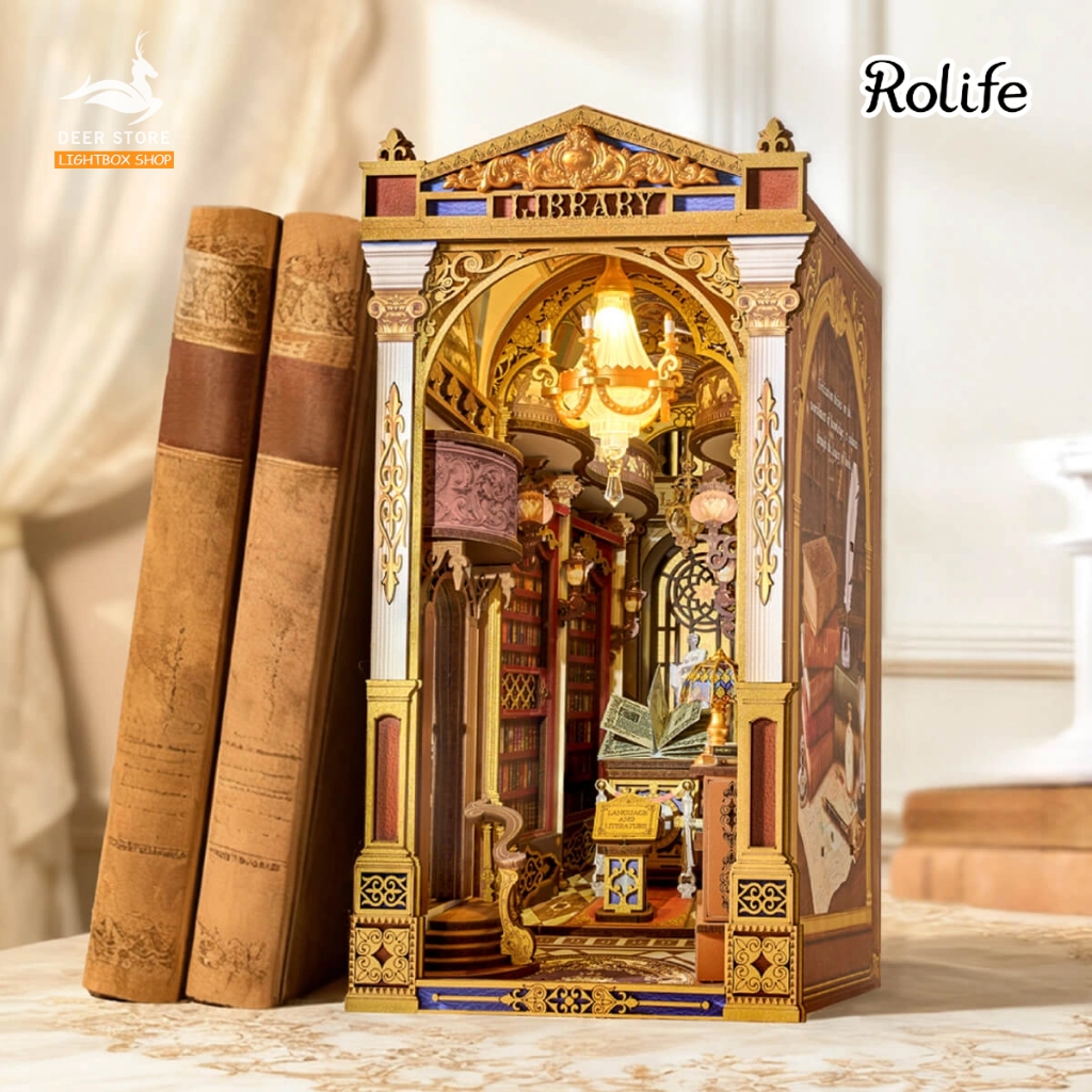 Rolife Library of Wonders DIY Book Nook ROBOTIME TGB16 – Thư Viện Cổ Tích Thu Nhỏ Có Đèn LED