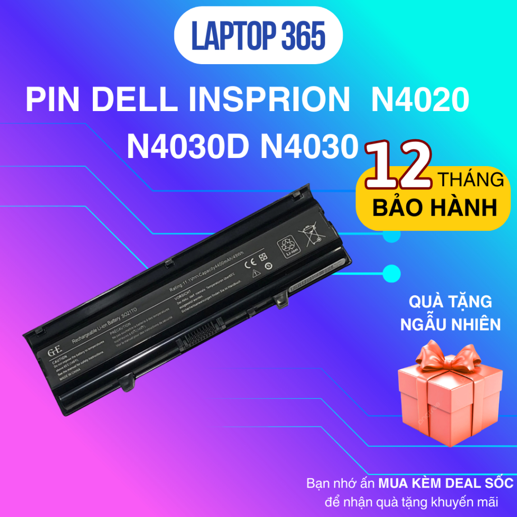 Pin Laptop Dell N4030 - 6 CELL Inspiron 14V N4020 N4030D N4030 New 100%