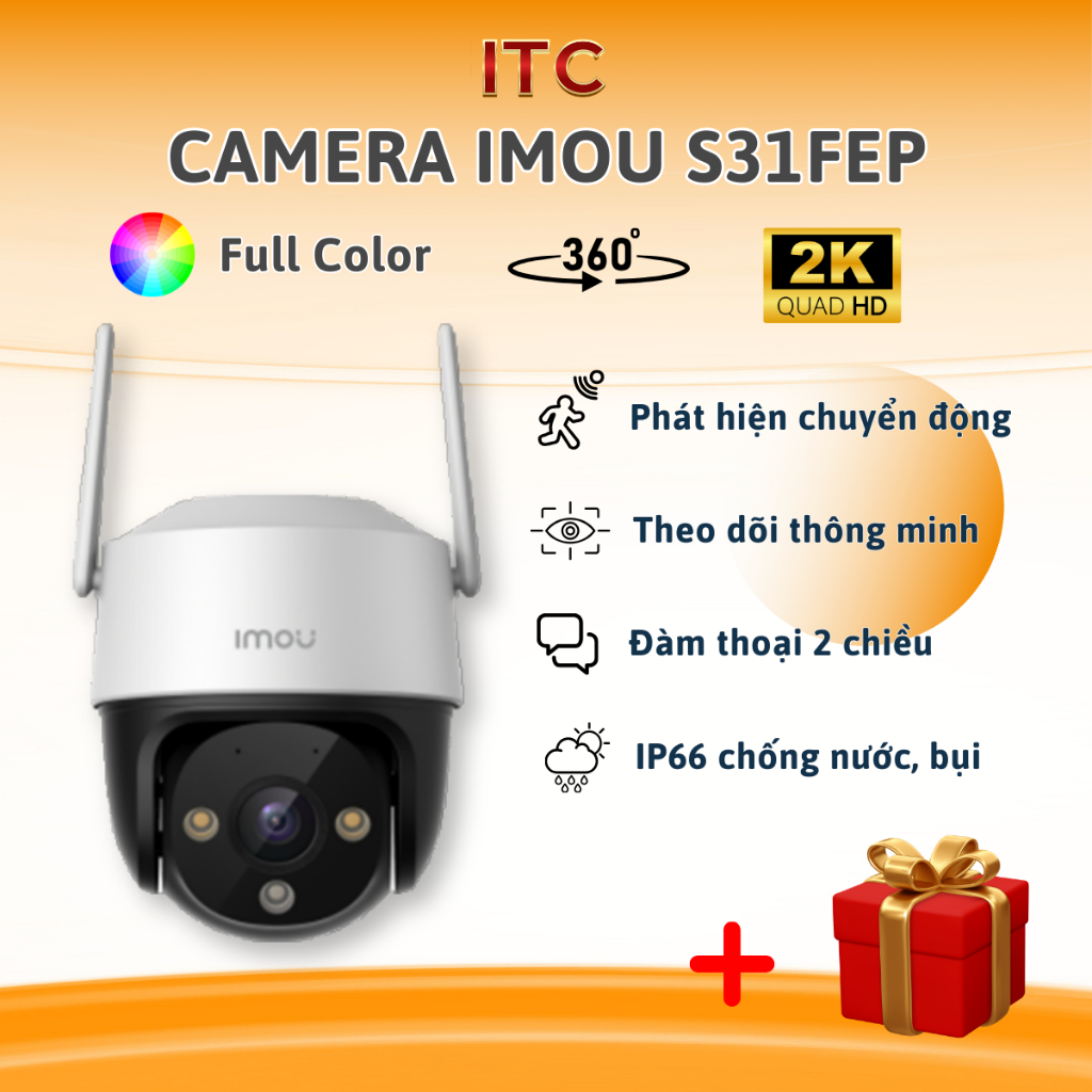 Camera ngoài trời 2K Full HD1080P Imou Cruiser IPC-S21fp S31fep S51fep S7XP-10mowed 6mowed mắt kép