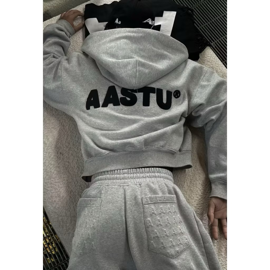 𝐀𝐀 𝐒𝐓𝐔𝐃𝐈𝐎 | Áo Hoodie Zip Logo AASTU Thêu Xù / 3 Color