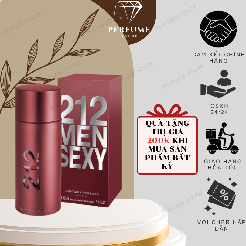 [𝐇𝐎𝐓]  Nước hoa nam Chính Hãng Sexy Men 212 Full Seal 100ml Sexy Lôi Cuốn Ngọt Ngào và Nam Tính