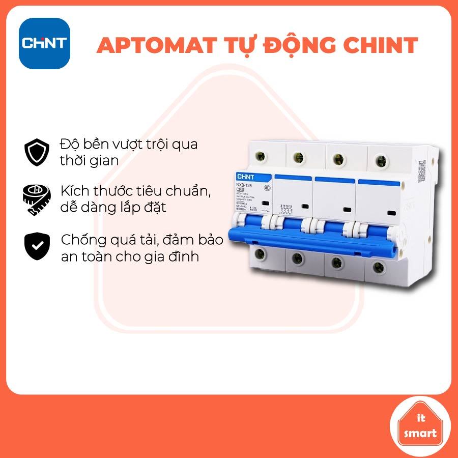 Aptomat Chint, CB Chint, cầu dao Chint NXB125 độ chuẩn xác cao, bảo vệ an toàn cho gia đình bạn, chấ
