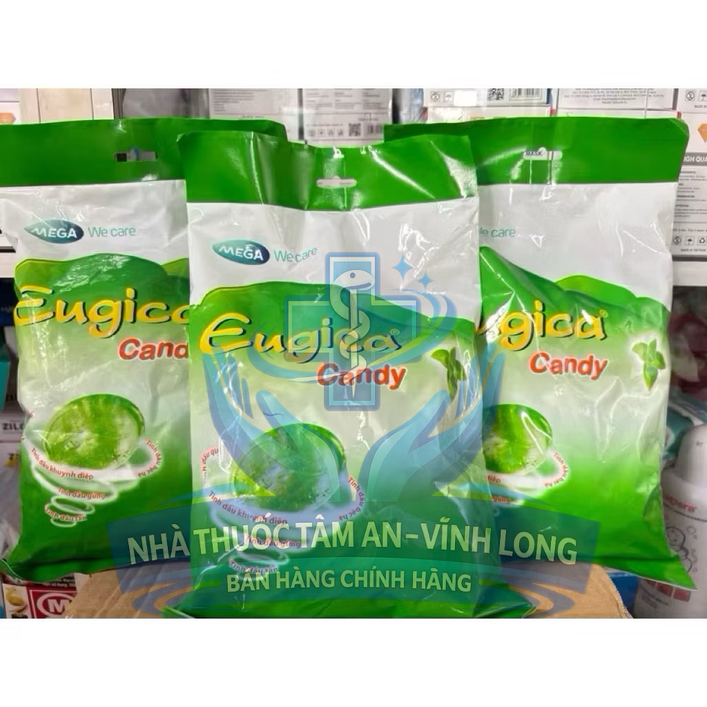 CHÍNH HÃNG -TIẾT KIỆM TÚI 300 VIÊN KẸO EUGICA CANDY EUGICA NGẬM (BỊCH 300V)