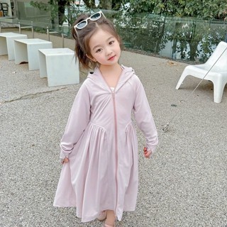 Áo Chống Nắng Cho bé dáng váy Toàn Thân Vải Thun Lạnh thoáng mát cản tia UV - Nuhi Fashion