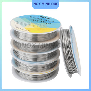 Dây Inox 304 loại mềm, mỏng đường kính 0.2 - 0.7mm không gỉ làm đồ thủ công