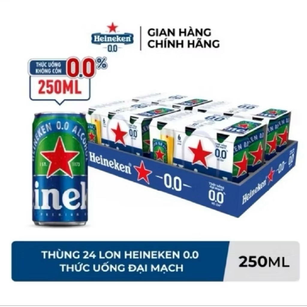 (Hỏa tốc) 24 lon Heineken 250ml không độ
