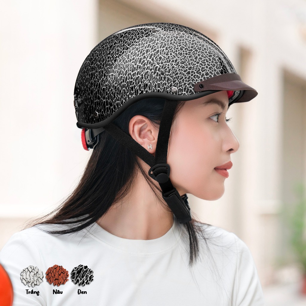 Mũ bảo hiểm LDP Bóng nửa đầu kiểu dáng đua ngựa ES Helmet mix mái che