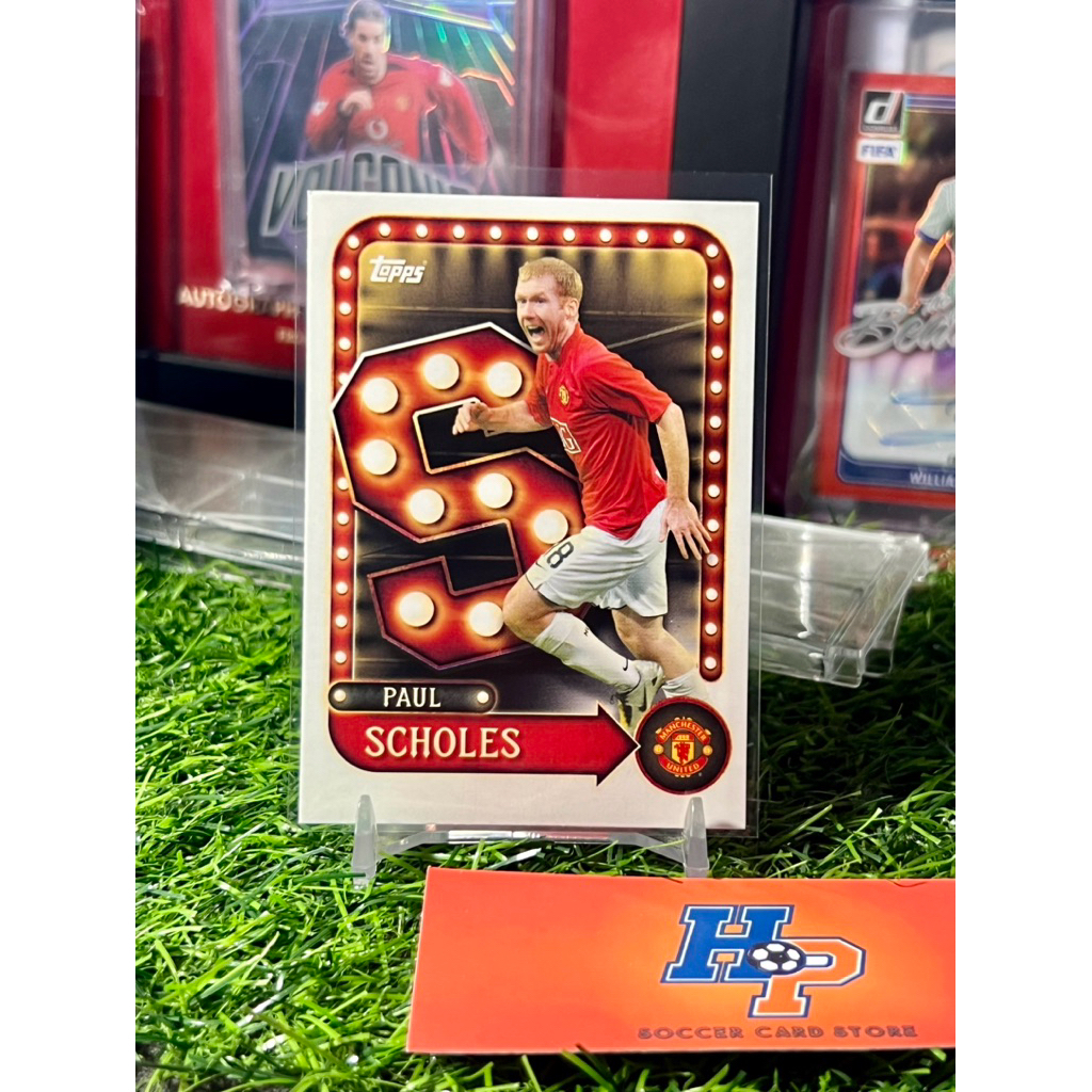 Thẻ bóng đá Paul Scholes Name In Light Topps Manchester United Collecter Tin 2025/26