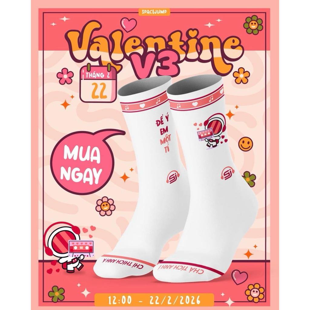 TẤT SPACE JUMP BẢN VALENTINE V3 (ORDER)