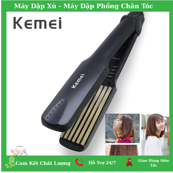 Máy Dập Xù, Máy Duỗi Tóc , Máy Uốn Tóc , Làm Phồng Chân Tóc Kemei - Hippe