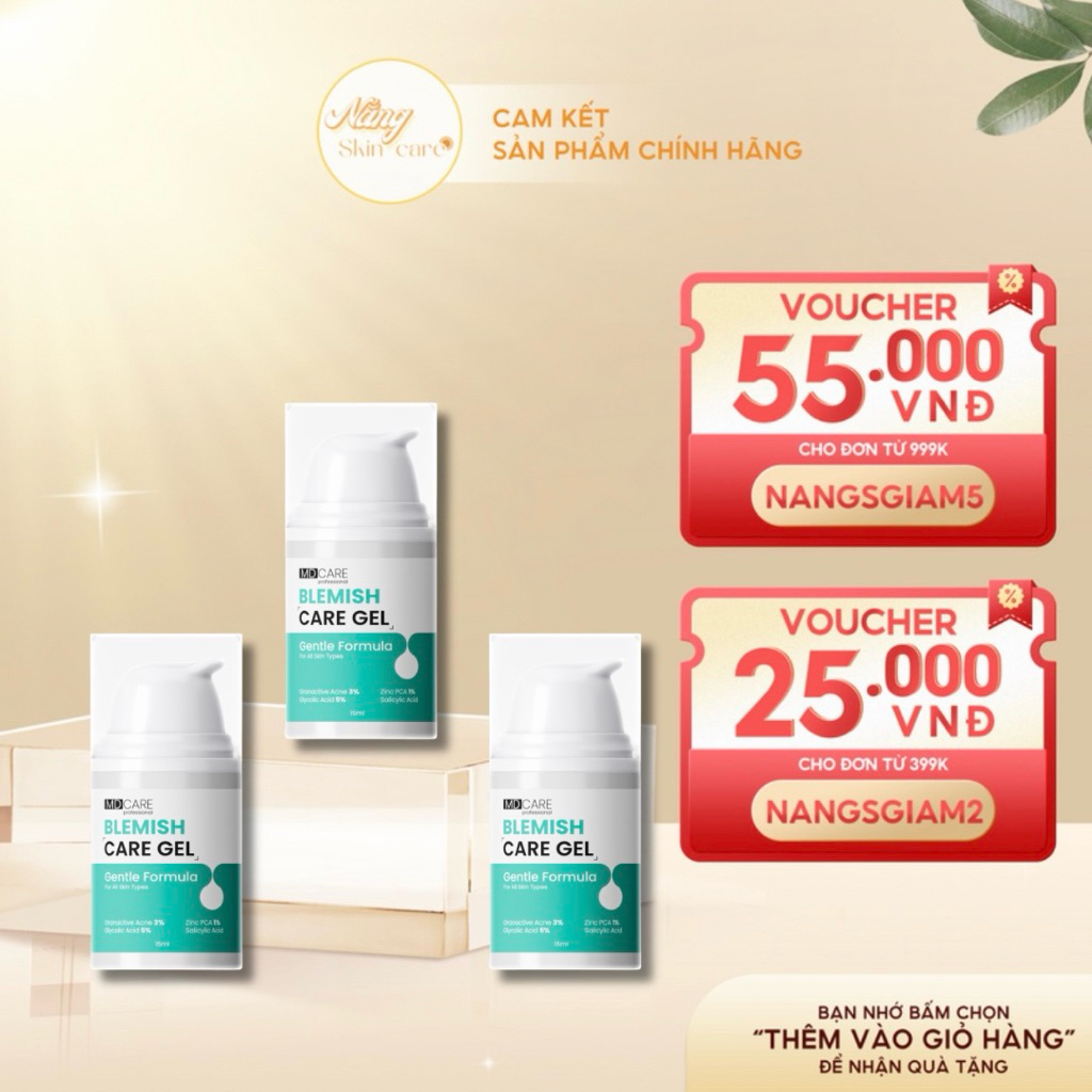 [CHÍNH HÃNG] Gel Chấm Mụn Hỗ Trợ Làm Dịu Và Cải Thiện Mụn Viêm MD CARE Blemish Care Gel 15ml