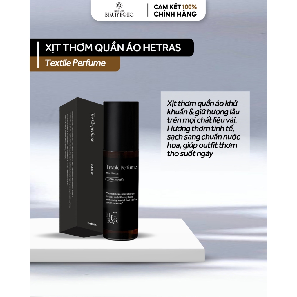 Xịt thơm vải áo quần HETRAS TEXTILE PERFUME 80ml
