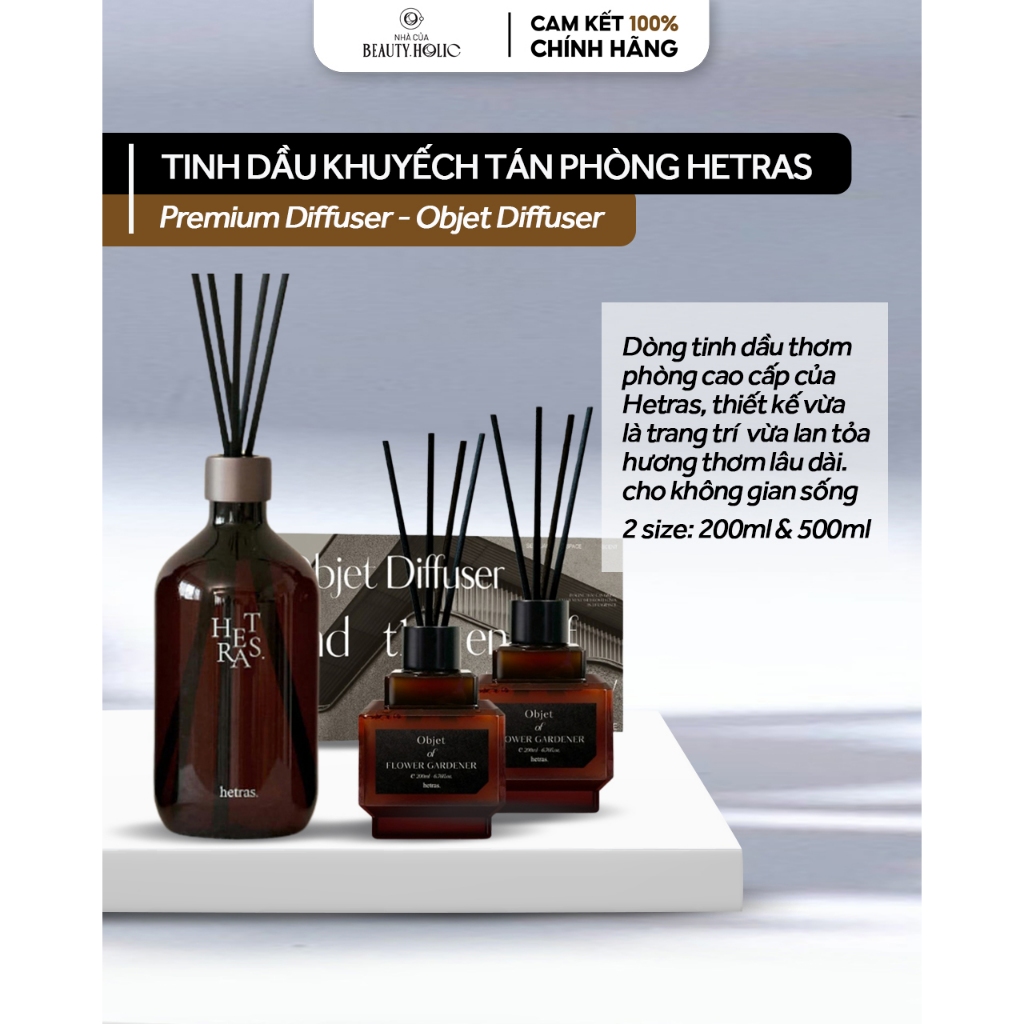 Bộ khuếch tán tinh dầu thơm phòng HETRAS Premium Diffuser 500ml - Objet Diffuser 200ml