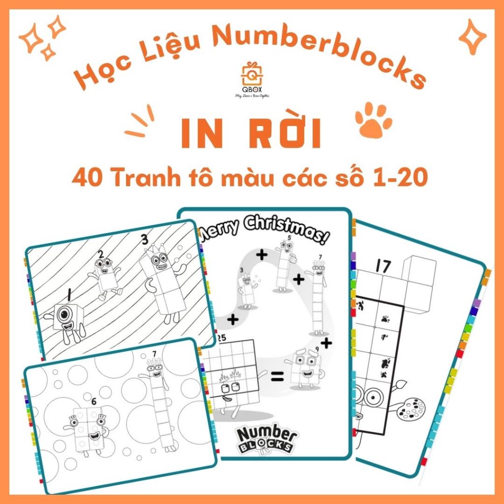 🌈Học liệu TÔ MÀU NHÂN VẬT Numberblocks (1–20)