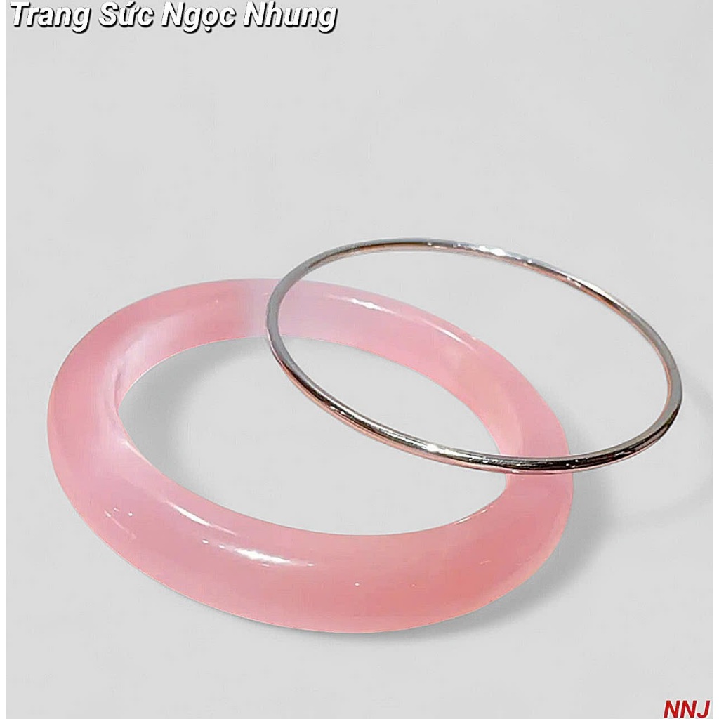 Combo vòng đá mắt mèo và vòng bạc có khóa-M235
