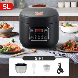 Wandeep Nồi cơm điện đa năng gia dụng 5L,Nồi cơm điện chống dính, tặng muỗng ăn