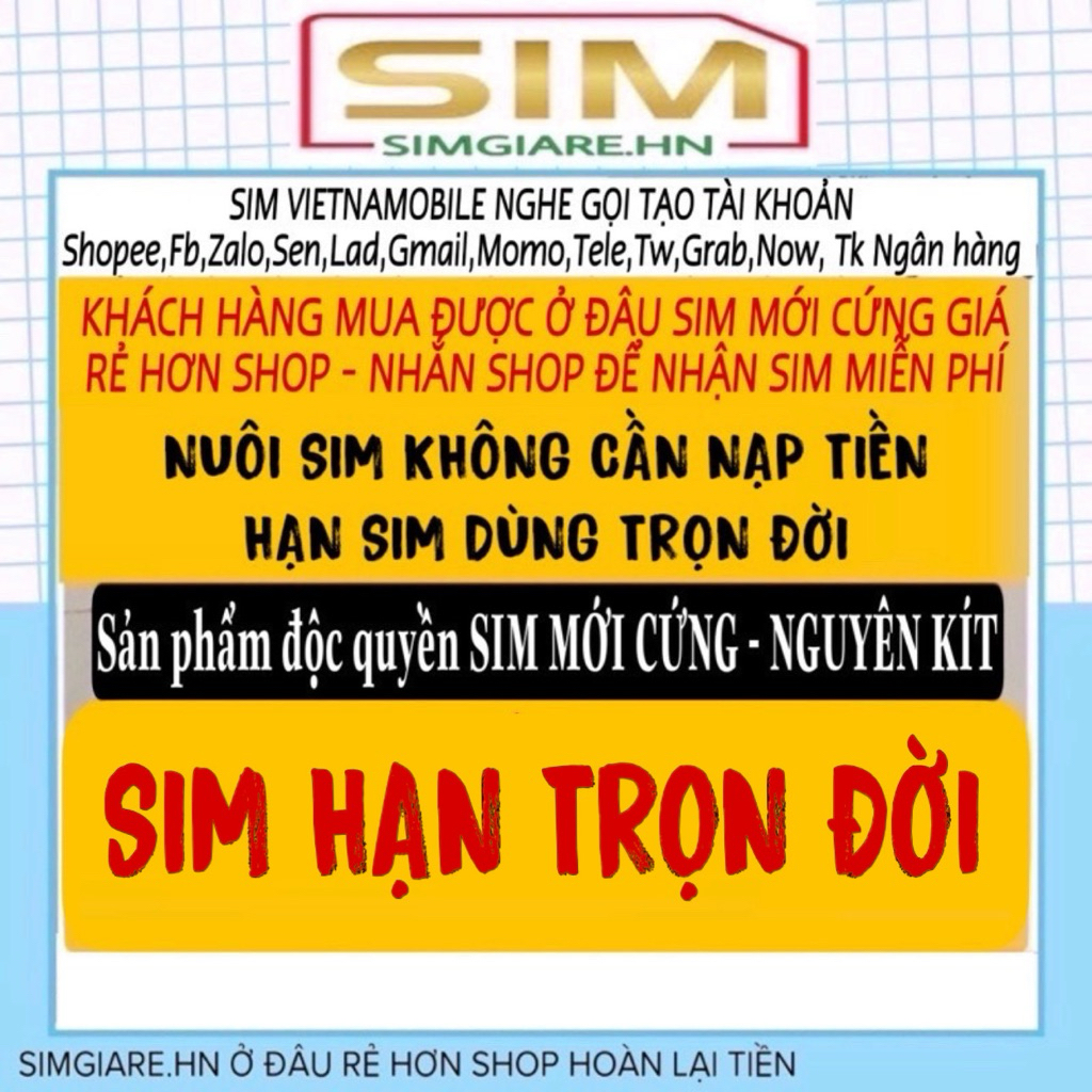 Sim Vietnamobie nghe gọi tạo tất cả các loại tài khoản…vào mạng