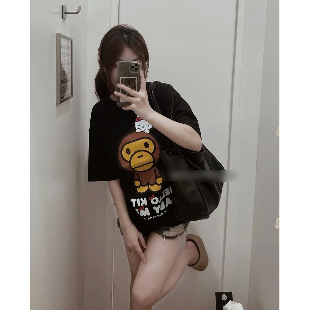 ÁO THUN BAPE x HELLO KITTY TRÁI TIM | FULL TAG MAC COTTON CHUẨN 280GSM