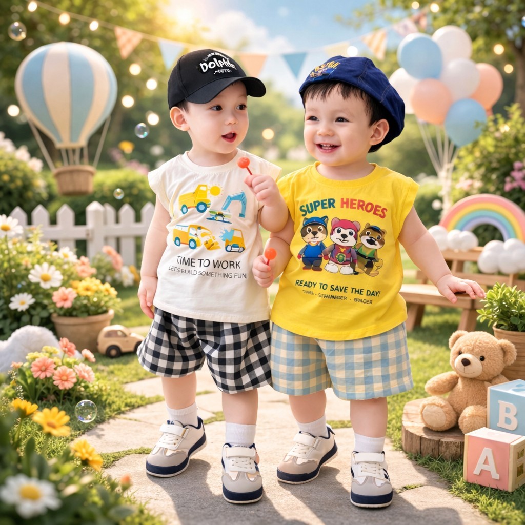 [COMBO 2 BỘ] Set bộ quần áo mùa hè in MÁY SÚC dành cho bé trai 8-32kg mẫu new , chất liệu co giãn 4C, thoáng mát Hot2026