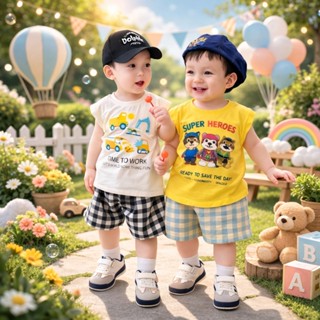 [COMBO 2 BỘ] Set bộ quần áo mùa hè in MÁY SÚC dành cho bé trai 8-32kg mẫu new , chất liệu co giãn 4C, thoáng mát Hot2026