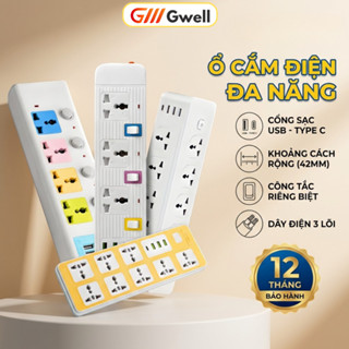 Ổ Cắm Điện Ổ Điện USB Đa Năng Chịu Tải 2500W Dài 4m Có Chốt Bấm Chống Giật, Có Khóa Bảo Vệ