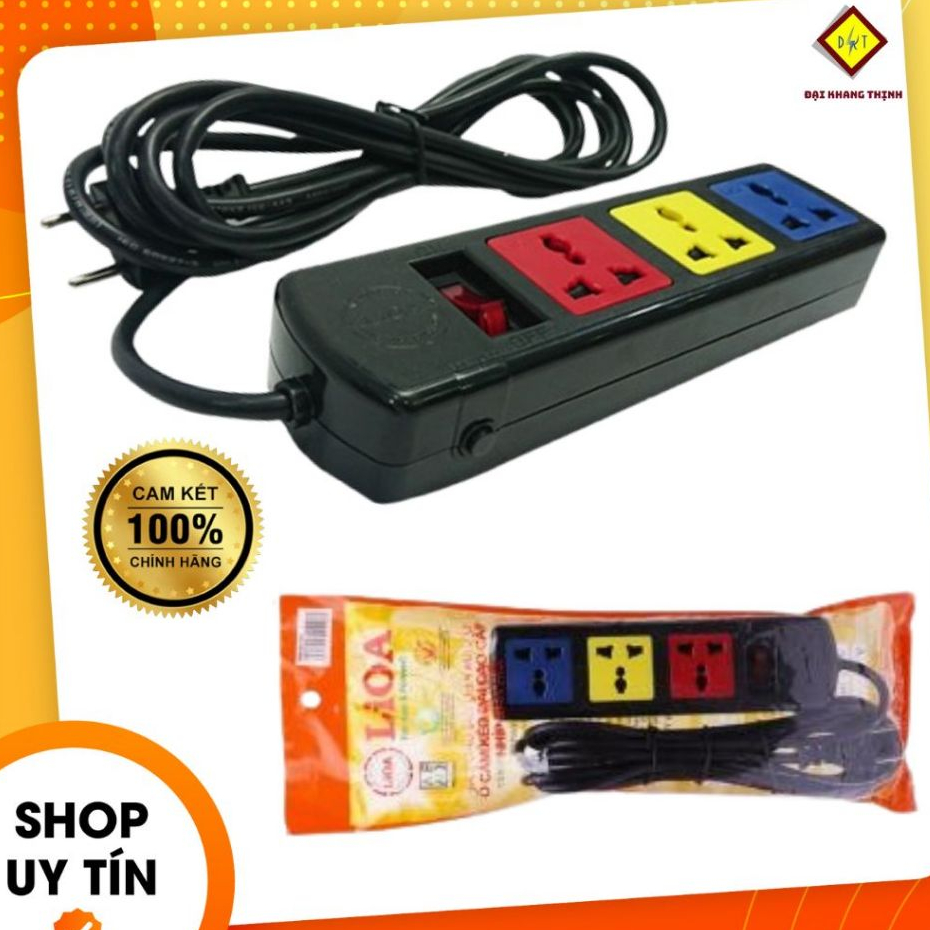 Ổ cắm điện 3 ổ 3 chấu Lioa 3D32N dùng văn phòng nhà bếp hàng Việt Nam CHÍNH HÃNG