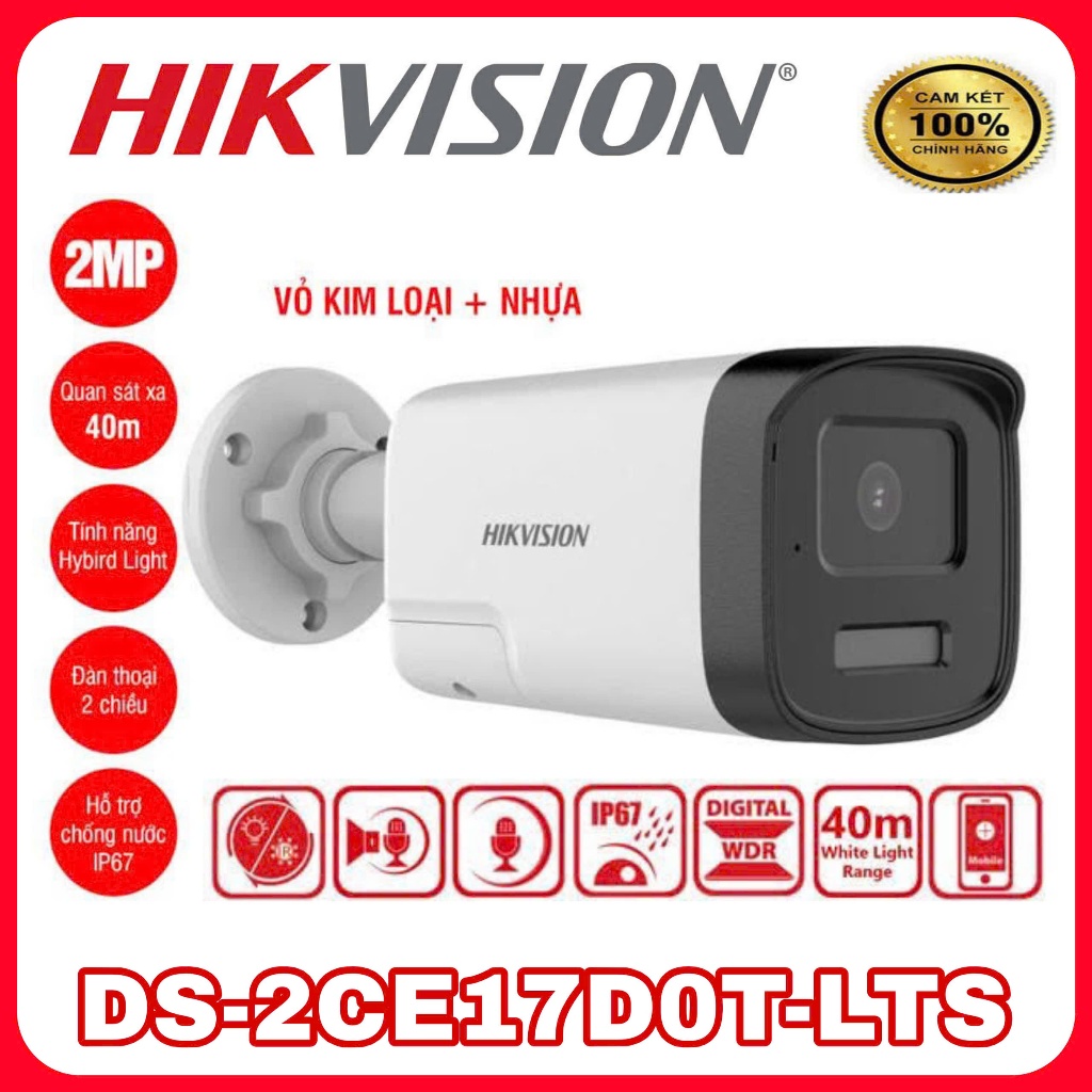 Camera HDTVI 2MP HIKVISION DS-2CE17D0T-LTS