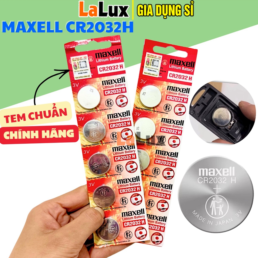 Pin Cmos CHÍNH HÃNG Maxcell Cr2032H,Cr2025 - Pin Cúc Áo cho Chìa Khóa Xe Máy,Ô Tô, Đồng Hồ Laptop LA