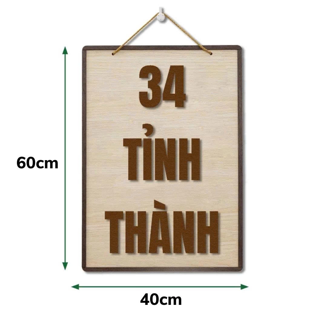 BĐ GỖ 34 TỈNH THÀNH MỚI NHẤT CÓ IN CÁC TỈNH CŨ XÁC NHẬP, BIỂN SỐ XE CÁC TỈNH ( ĐÃ DÁN SẴN ) KT 20*30