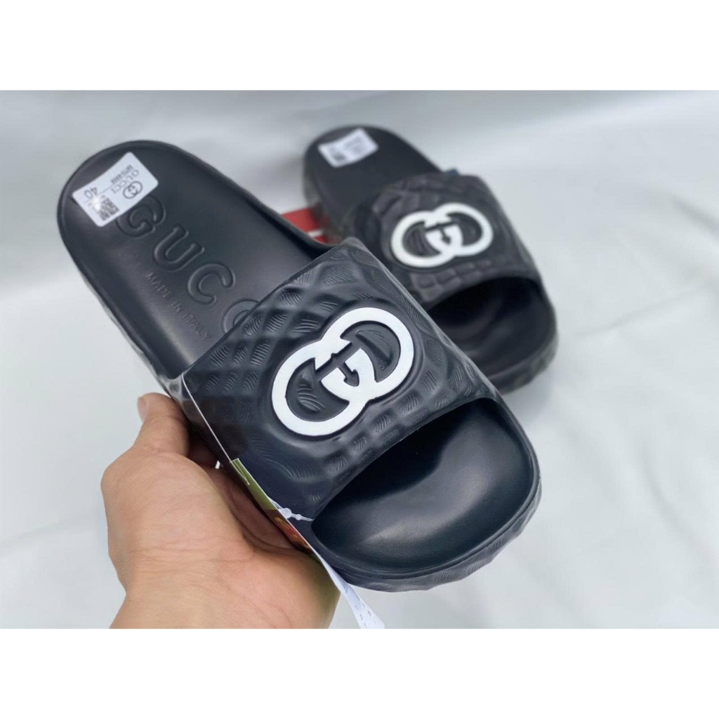 dép Gucci đúc nam quai ngang nam nguyên khối, dép Chunky Bouncer Slide trend mới nhất ful box