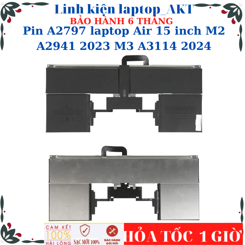 Sạc Pin A2797 laptop Air 15 inch M2 A2941 2023 M3 A3114 2024